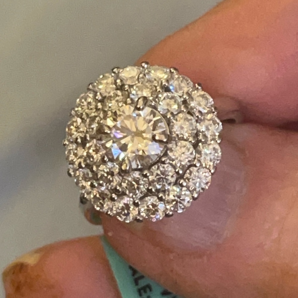 Sterling silver moissanite cocktail ring